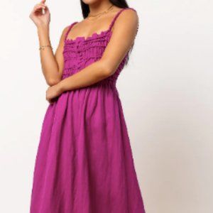 bohme libby midi dress in magenta size s